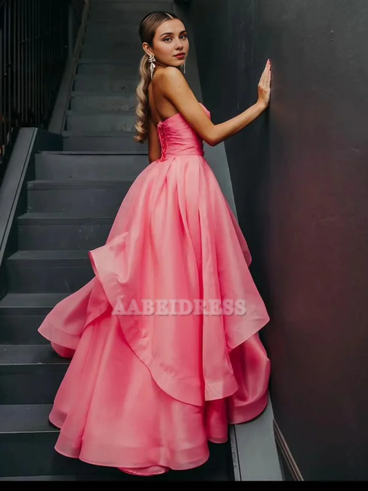 Evening Dress A Line Strapless Organza Irregular Prom Dress Fantastic Gorgeous Formal Women's Dresses