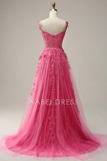 AABEI DRESS Hot Sale Prom Dress Exquisite A Line Sweetheart Spaghetti Straps Fashion With Appliques Formal Dress
