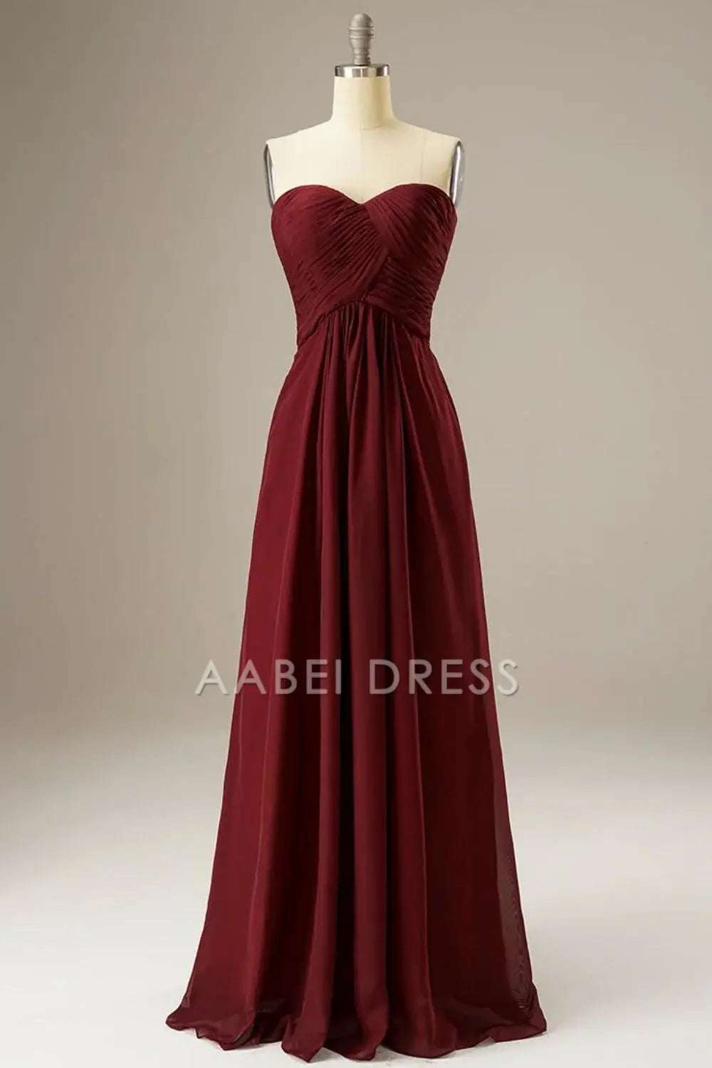 AABEI DRESS Hot Sale Prom Dress Sweetheart Strapless Pleated Corset Chiffon Long Simple Formal Dress