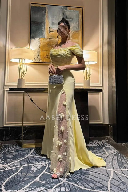 AABEI DRESS Hot Sale Prom Dress Elegant Mermaid Off the Shoulder with Split Front Exquisite Formal Dress