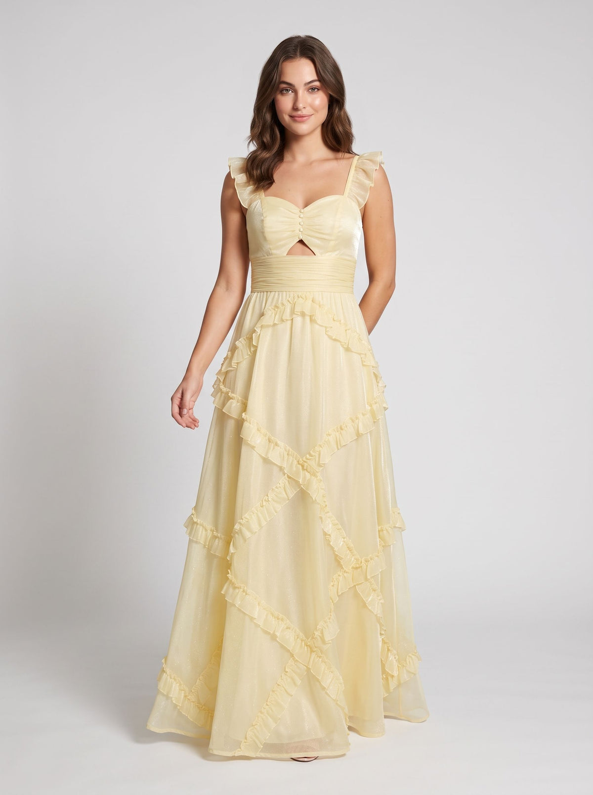 Sky Blue Chiffon A-Line Sweetheart Back Zip Floor-Length Dress