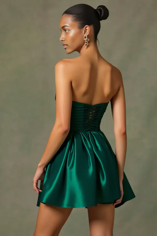 AABEI DRESS Short Prom Dress Fashion A-Line Strapless Sweetheart Neckline Pleated Mini Dress Hot Sale Homecoming Dress