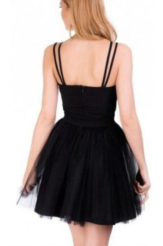 AABEI DRESS Homecoming Dress A Line Spaghetti Strap Sexy Straps Cute Short Tulle Prom Dress