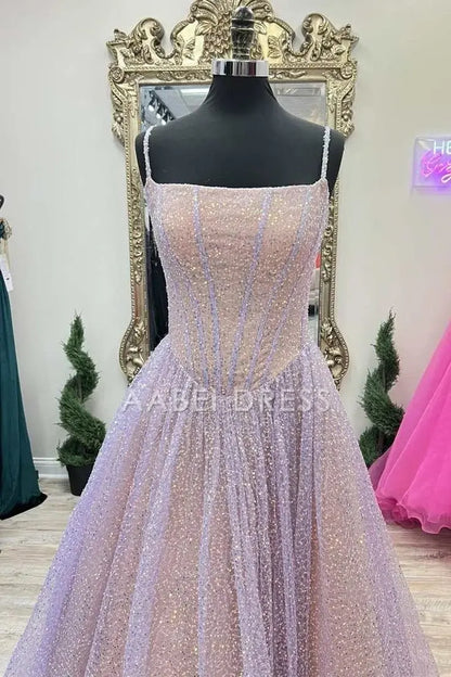 AABEI DRESS Prom Dress A-Line Spaghetti Strap Sequins Youthful High Quality Dress
