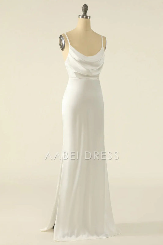AABEI DRESS Hot Sale Prom Dress Elegant Sheath Spaghetti Strap Backless Simple Formal Dress