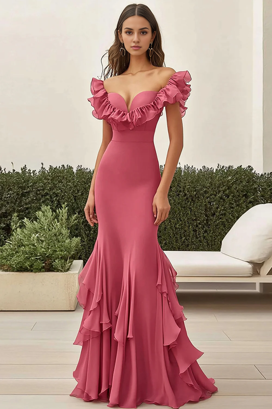 AABEI DRESS Hot Sale Prom Dress Exquisite Mermaid Sweetheart Long With Ruffles Unique Formal Dress