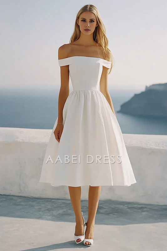 AABEI DRESS Hot Sale Homecoming Dress Beautiful A Line Off The Shoulder Simple Graduation Dress