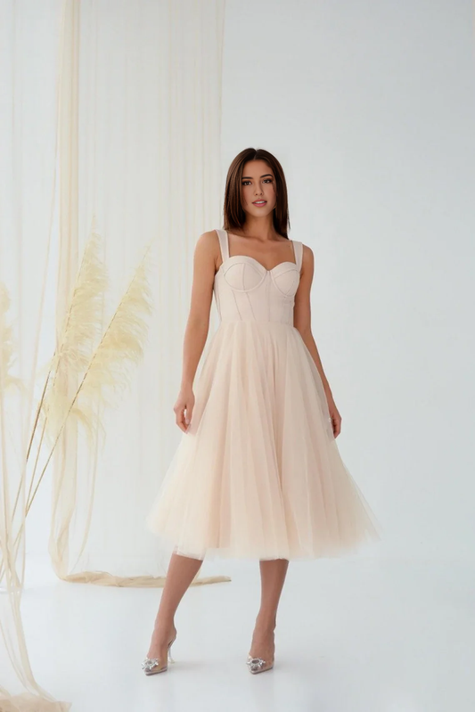 AABEI DRESS Party Dress Elegant A-line Corset Sweetheart Princess Tea-Length Fashion Prom Dress