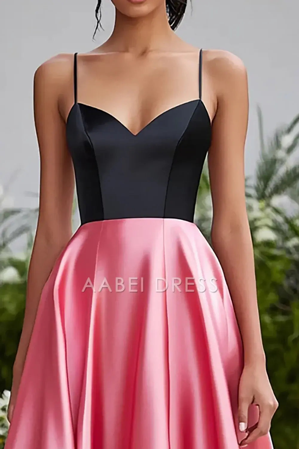 AABEI DRESS Hot Sale Prom Dress  A Line Sweetheart Spaghetti Straps Elegant Simple Satin Long Formal Dress