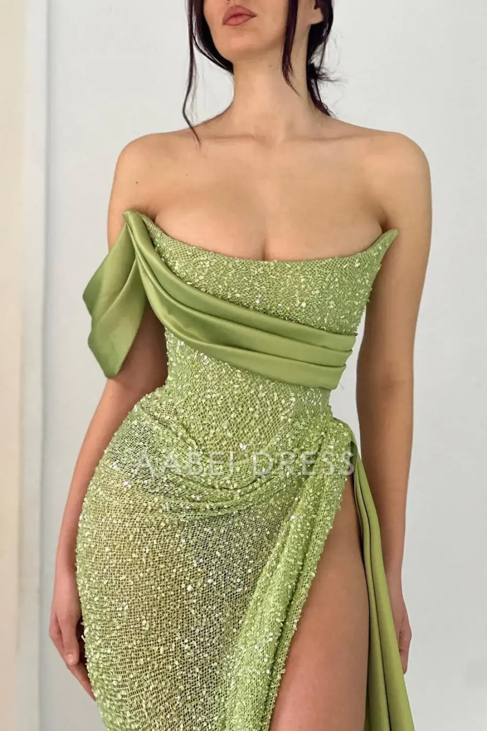 AABEI DRESS Hot Sale Prom Dress Chic Mermaid Off The Shoulder Long with High Slit Fashion Formal Dress