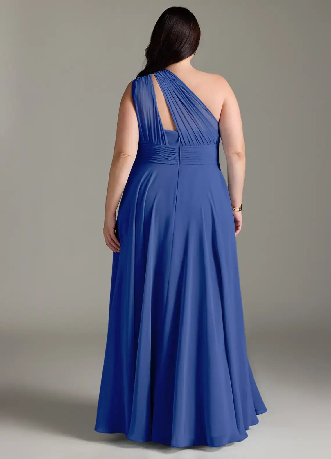 Wedding Guests Dresses Fashion Royal Blue A-Line One Shoulder Pleated Sleeveless Minimalist Plus Size Formal Dress Discount Hot Sale Prom Dress