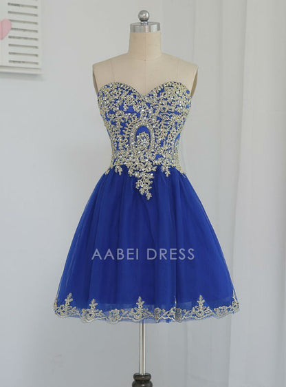 AABEI DRESS New Homecoming Dress Elegant A-Line Sweetheart Off the Shoulder Beading Lace Appliques Sparkle Short Prom Dresse