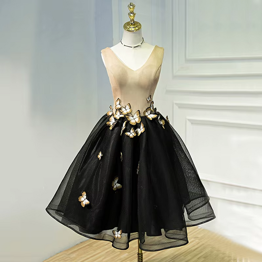 AABEI DRESS New Homecoming Dress Exquisite A-line V Neck 3D Butterfly Charming Short Prom Dresse