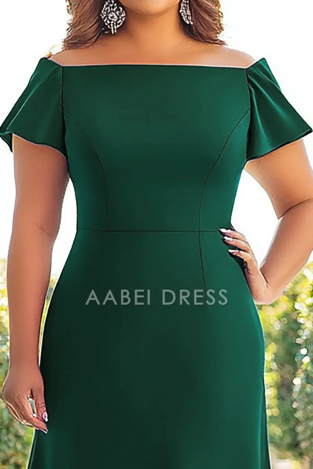AABEI DRESS Mother Of The Bride Dress Off The Shoulder Plus Size Simple Satin Long Elegant Formal Wear Dresses