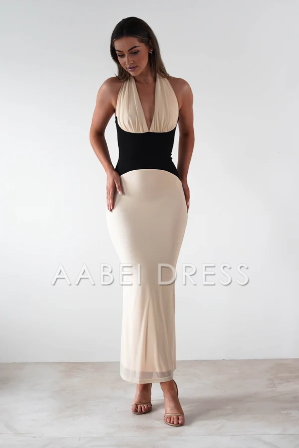 AABEI DRESS Prom Dress Mermaid Adjustable Halter V Neck Sleeveless Backless Beautiful Dress