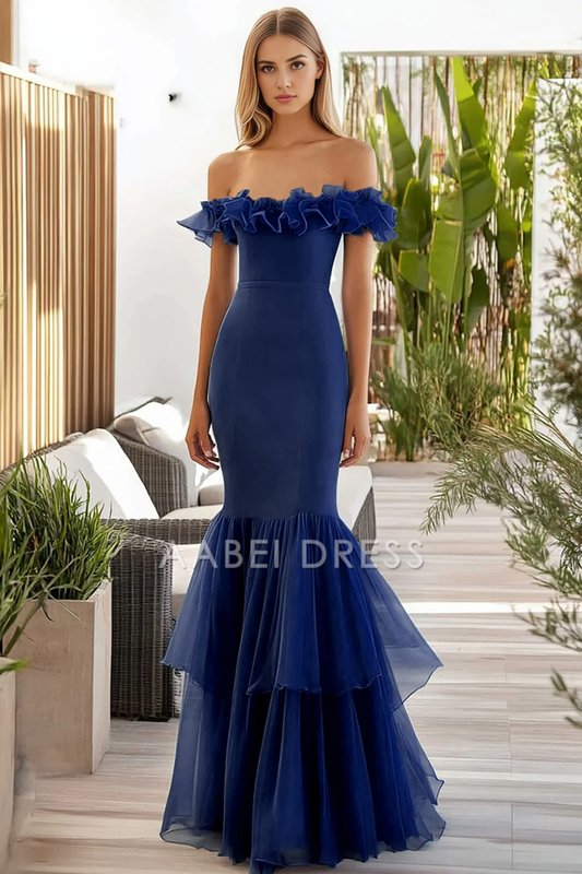 AABEI DRESS Hot Sale Prom Dress Fashion Mermaid Off The Shoulder Ruffles Exquisite Long Formal Dress