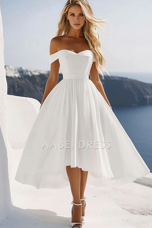 AABEI DRESS Hot Sale Homecoming Dress Simple A Line Off The Shoulder Elegant Graduation Dress