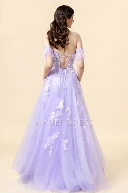 AABEI DRESS Hot Sale Prom Dress Exquisite A Line Sweetheart Appliques Backless Fantastic Long Party Dress