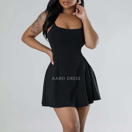AABEI DRESS New Homecoming Dress A-Line Sexy Mini Dress Solid Color Sleeveless Adjustable Spaghetti Straps Plus Size Dress Banquet Party Clothing Dresses