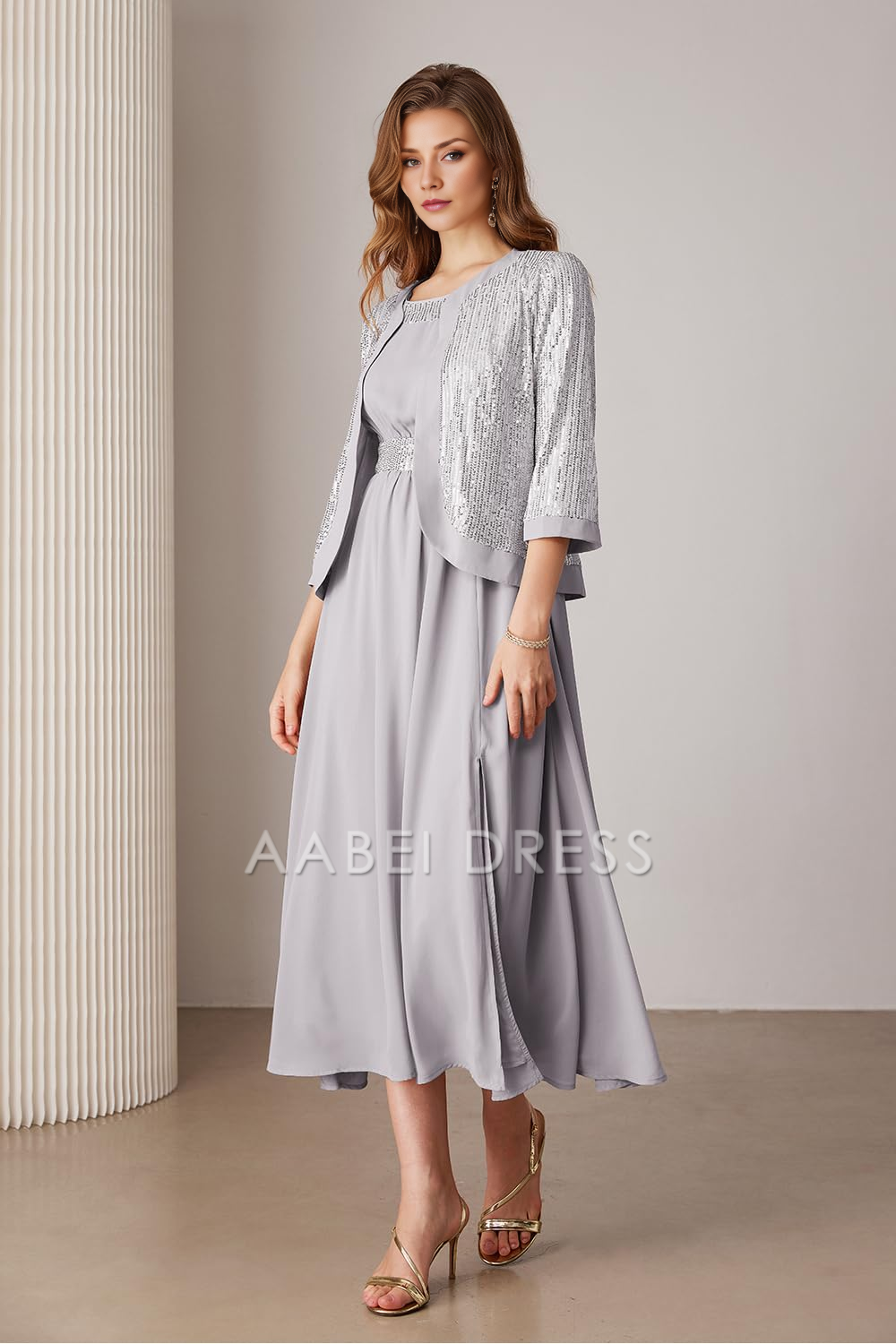 AABEI DRESS High Quality Mother of The Bride Dress Two Piece Dress Sequin Exquisite Dress Formal Dresses