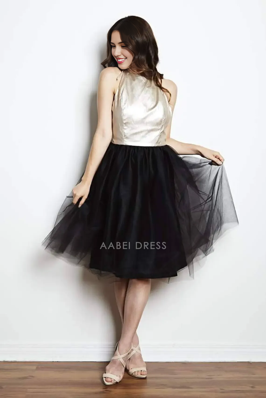 AABEI DRESS Party Dress Elegant A Line Halter Backless Lace Up Prom Dresses