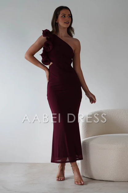 AABEI DRESS Prom Dress Mermaid Asymmetric Neckline Ruching One Shoulde Cut out Unique Dress