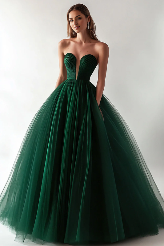 AABEI DRESS Hot Sale Prom Dress Romantic Tulle Pleated Strapless Backless Elegant Long Formal Dress