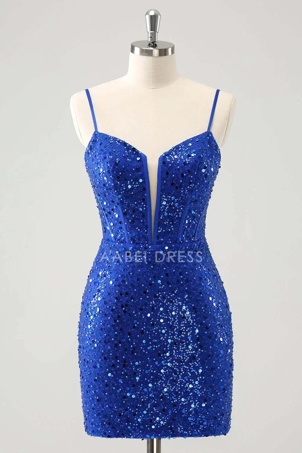 AABEI DRESS New Homecoming Dress Exquisite Sparkly Spaghetti Strap Corset Sequins Short Graduation Dress