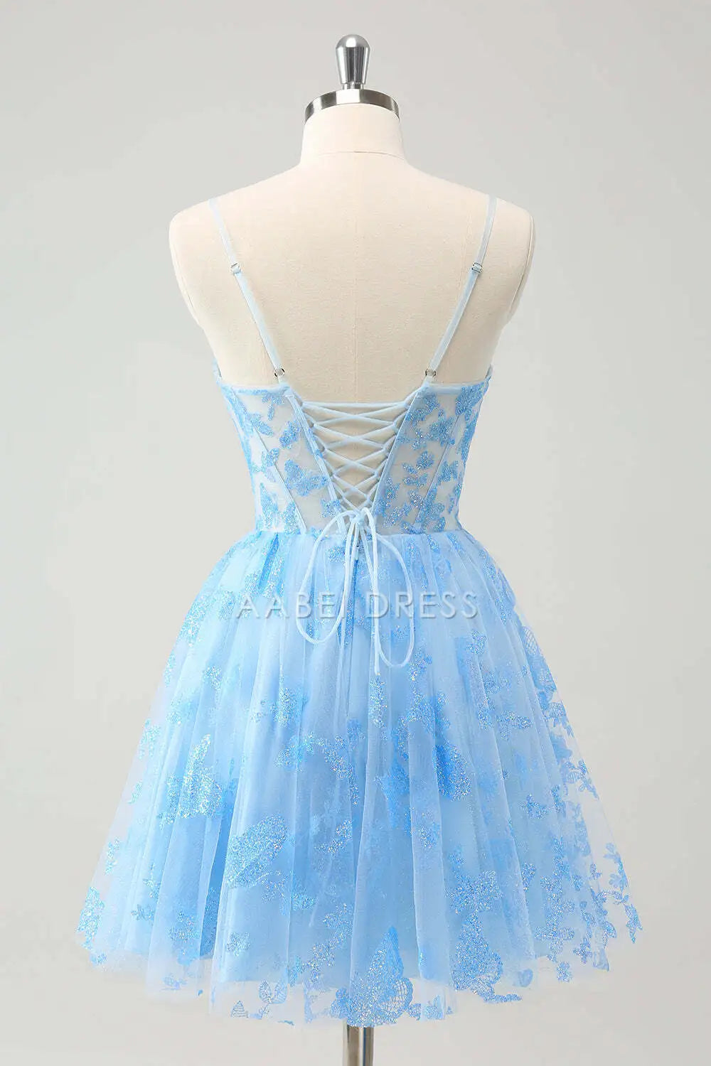 AABEI DRESS New Homecoming Dress Elegant A Line Spaghetti Straps Corset Glow Backless Short Graduation Dress