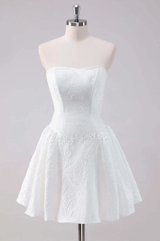 AABEI DRESS New Homecoming Dress Elegant Simple A-Line Strapless Lace Fashion Short Graduation Dress