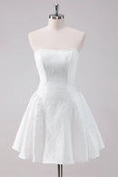 AABEI DRESS New Homecoming Dress Elegant Simple A-Line Strapless Lace Fashion Short Graduation Dress