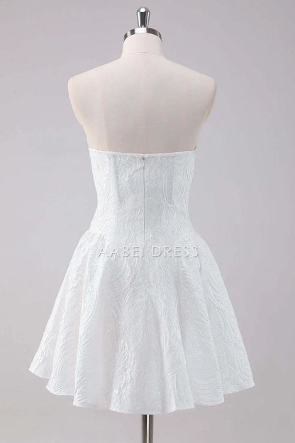 AABEI DRESS New Homecoming Dress Elegant Simple A-Line Strapless Lace Fashion Short Graduation Dress