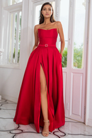 AABEI DRESS Hot Sale Prom Dress Elegant A Line Strapless Backless With Split Front Long Formal Dress