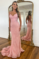 AABEI DRESS Hot Sale Prom Dress Mermaid Spaghetti Straps Backless Long Lace High Quality Formal Dress