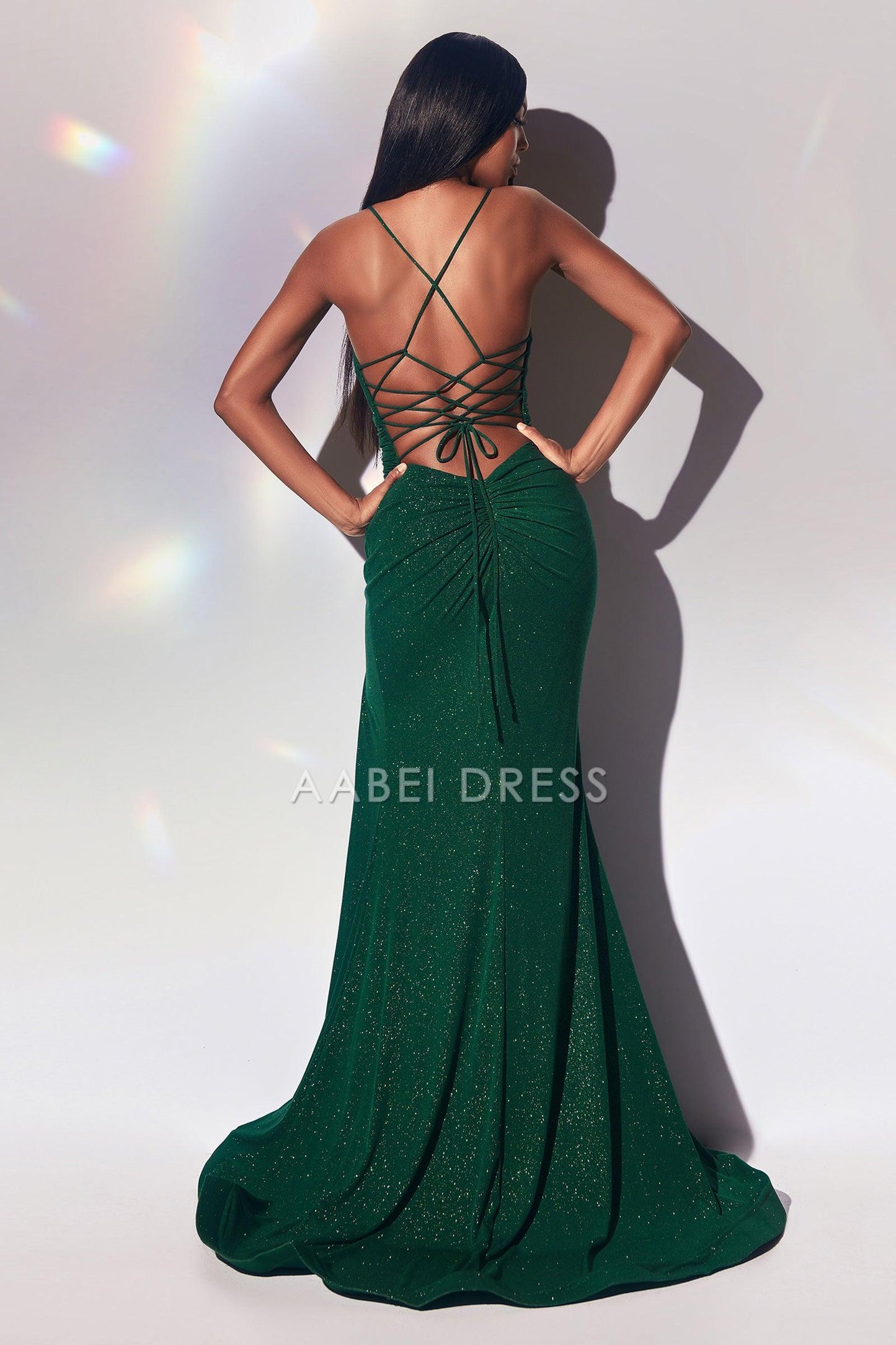 AABEI DRESS Hot Sale Prom Dress Charming Mermaid Spaghetti Strap Sweetheart Backless Side Fork Long Evening Dress