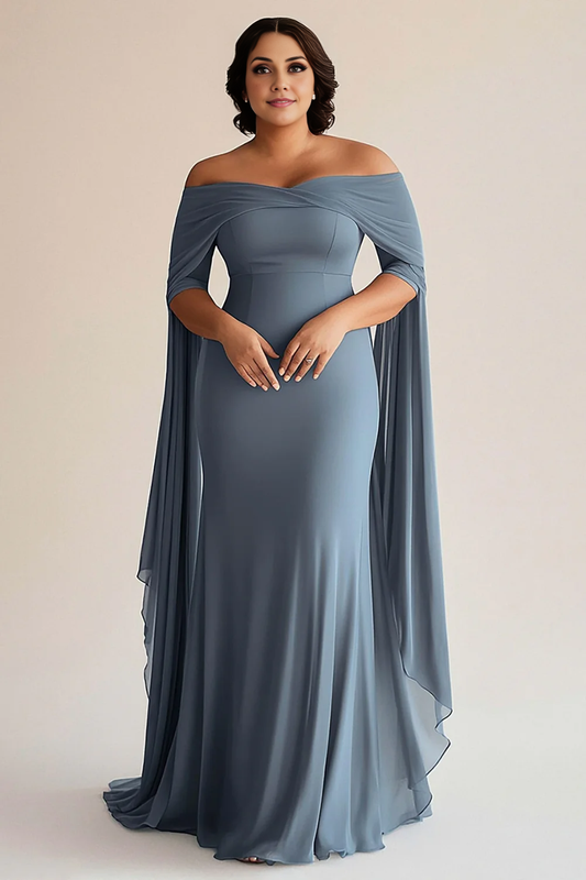 AABEI DRESS Mother Of The Bride Dress Mermaid Off The Shoulder Chiffon Plus Size Elegant Long Formal Wear Dresse