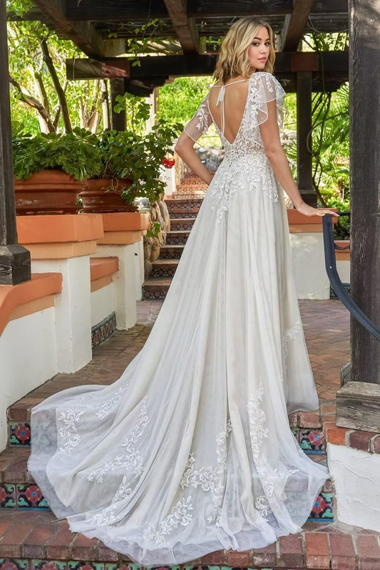 Wedding Dress V-Neck Lace Mermaid Sleeveless Beach Bohe Bridal Gown Formal Wear Dresses