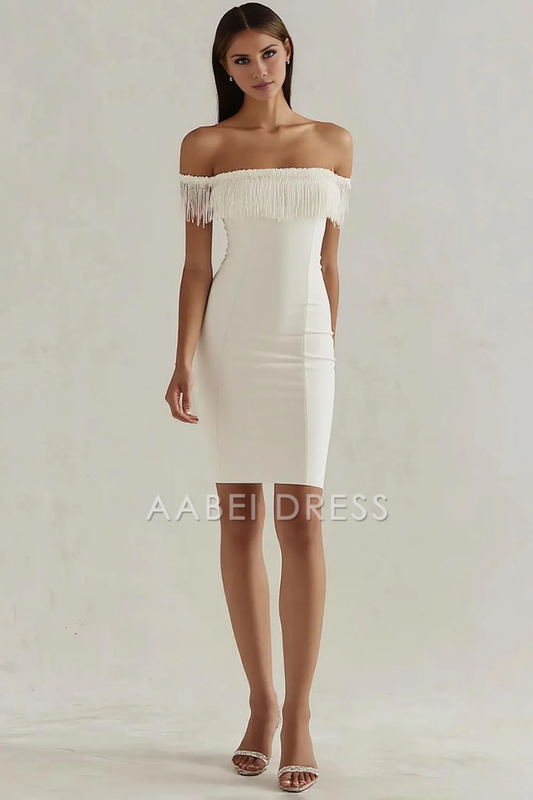 AABEI DRESS Hot Sale Homecoming Dress Bodycon Strapless Fringes Fashion Short Graduation Dress