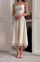 AABEI DRESS Prom Dress A Line Spaghetti Straps Lace Hemline Backless Exquisite Simple Dress