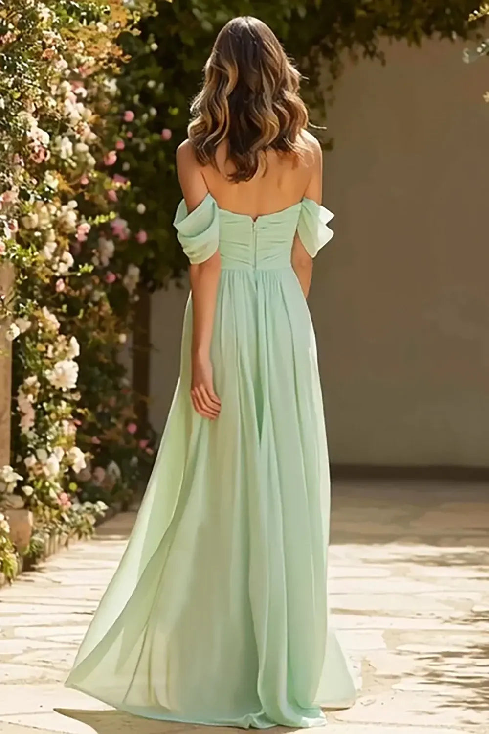 Exquisite Prom Dress Dusty Sage A Line Off the Shoulder Sweetheart Neckline Sleeveless Backless Bargain Long Wedding Guest Dress
