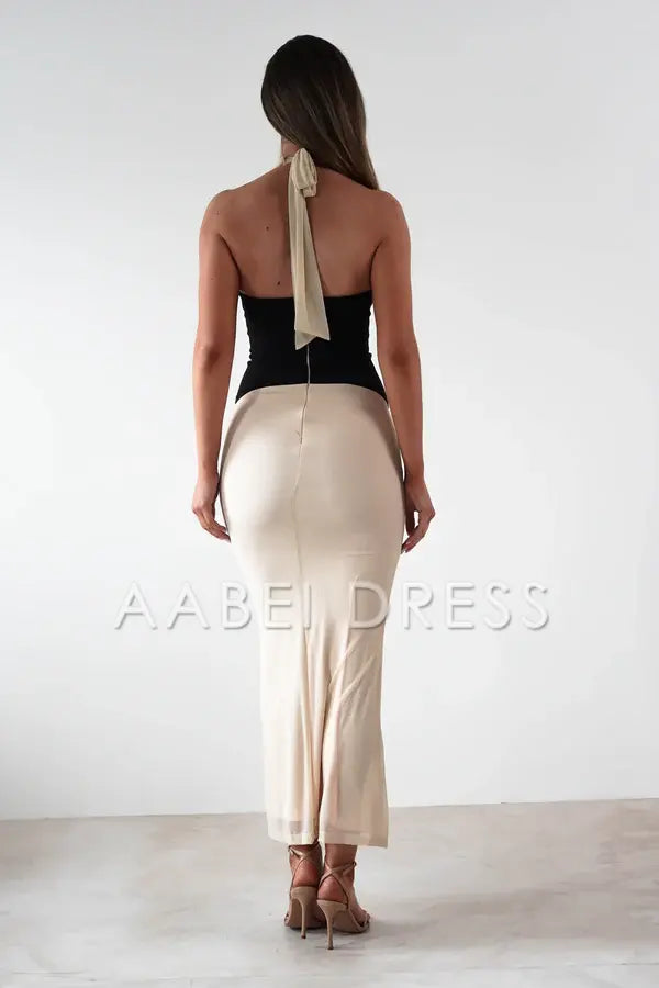 AABEI DRESS Prom Dress Mermaid Adjustable Halter V Neck Sleeveless Backless Beautiful Dress