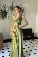 AABEI DRESS Prom Dress Chic Sheath Halter Neck Backless Bowknot Long Elegant Formal Dress