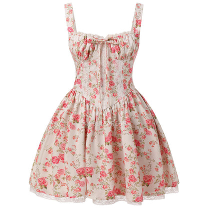 AABEI DRESS New Homecoming Dress Sexy Lace Suspender Tie Up Corsets Bodycon Mini Dress Summer Boho Short Prom Dress