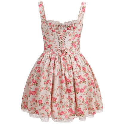 AABEI DRESS New Homecoming Dress Sexy Lace Suspender Tie Up Corsets Bodycon Mini Dress Summer Boho Short Prom Dress