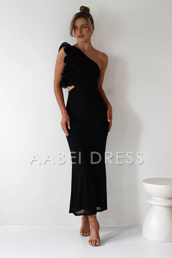 AABEI DRESS Prom Dress Mermaid Asymmetric Neckline Ruching One Shoulde Cut out Unique Dress