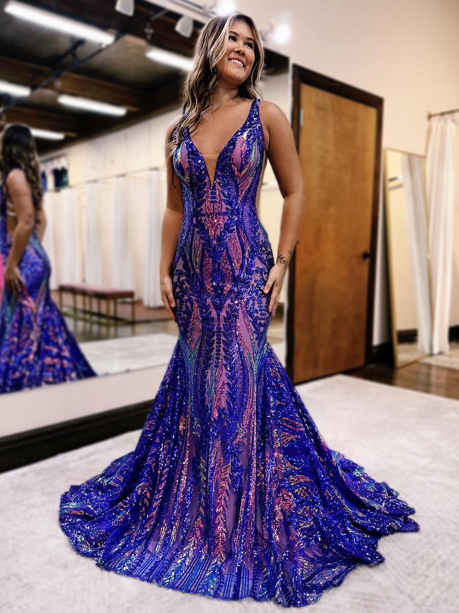 AABEI DRESS Prom Dress Charming Mermaid V Neck Backless Sequin Lace Long Sweep Formal Dress