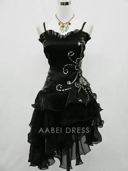 AABEI DRESS Short Party Dress Spaghetti Strap Vintage Fashion Exquisite Beaded Tiers Ruched Homecoming Dress