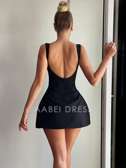 AABEI DRESS New Homecoming Dress A-line Backless Slim Mini Dress Woman Sexy Open Back Bodycon Dress Elegant Party Prom Dress