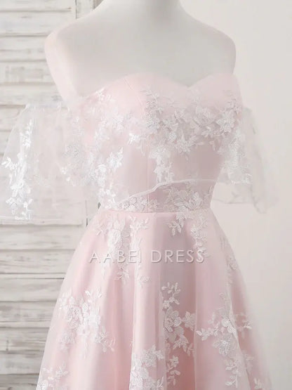 AABEI DRESS New Homecoming Dress A-Line Sweetheart Lace Off-Shoulder Cute Short Prom Dress