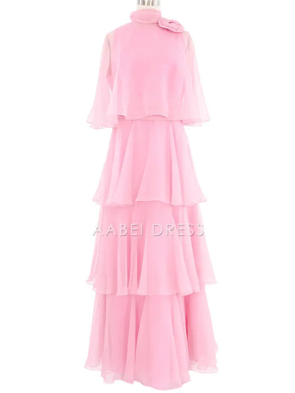 AABEI DRESS Prom Dress A Line Ruched Tiered Chiffon Fantastic Fashion Elegant Dress